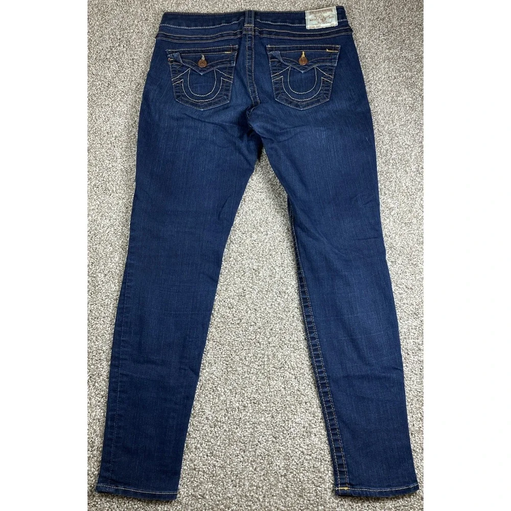 True Religion Serena Skinny Jeans Size 32 USA Made Dark Wash Stretch Fits 33x30